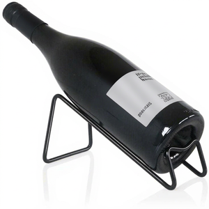 Support de rangement pour vin en métal noir, sur pied, pour une seule bouteille, pour l'approvisionnement commercial, exportateur en gros, Inde - Product Image 1