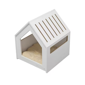 עץ מלא לחיות מחמד ריהוט לבית כלבים קטנים עץ כלב לבן מקורה בתים ארגז כלב לבן מקורה ללא דלת - Product Image 2