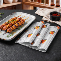 Papier d'emballage en aluminium imprimé sur mesure, feuilles anti-graisse professionnelles pour boulangeries, sandwicheries et restauration rapide