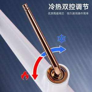 Jboyun Art V Shaped Basin Faucet White Single Handle Ceramic Valve Core <b>Deck</b> Mounted - Product Image 3