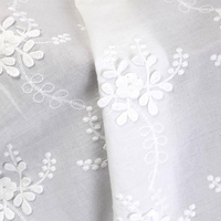 Tissu brodé en coton 100% blanc, motif floral japonais personnalisé Lurex, tricoté 3D, pour sacs de mariage et textiles de maison