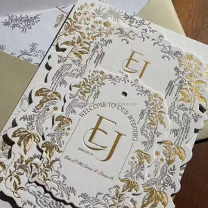Carte de visite de luxe dorée, doublure d'enveloppe dorée, logo doré, papier fantaisie, impression offset, estampage à chaud, carte de vœux, carte de mariage, enveloppe - Product Image 6