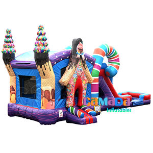 Gran oferta, casa de rebote inflable inspirada en dulces, gorila para exteriores para niños con tobogán de agua húmedo/Seco, Combo, castillo hinchable para saltar - Product Image 3