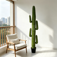 Grand cactus tropical artificiel réaliste moulé par injection, en plastique durable, pour décoration intérieure, maison, bureau et usage commercial
