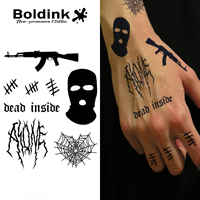 Masque balaclava réaliste AK47 personnalisé Boldink, tatouage au stylo à encre Jagua, imperméable, longue durée (2 semaines), encre à tatouer.