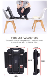 Chariot à main pliable à 4 roues Chariot à roulettes pliable à usage intensif Chariot à roulettes pliable avec 2 cordes élastiques pour déménagement au bureau - Product Image 3