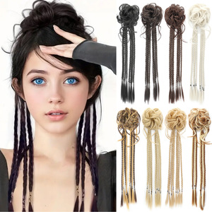 Perruque synthétique en fibre haute température, 24 pouces, effet désordonné et volumineux, noir et blond, avec extension <span class=keywords><strong>queue</strong></span> <span class=keywords><strong>de</strong></span> <span class=keywords><strong>cheval</strong></span> à anneau - Product Image 1