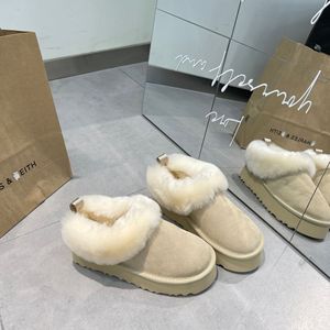 Bottes d'hiver pour femmes <span class=keywords><strong>UGG</strong></span>, nouveau <span class=keywords><strong>style</strong></span>, mocassins à bout rond, semelle épaisse, chaussures en laine augmentant la taille - Product Image 3