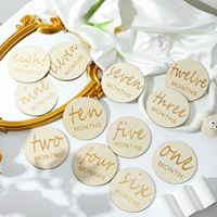 Disques de Présentation Mensuelle des Étapes de Bébé en Bois pour Nouveau-nés (1-12 Mois) – Cadeaux Personnalisés pour Annonce de Grossesse et Baby Shower – Vente en Gros