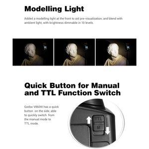Dropshipping <span class=keywords><strong>Godox</strong></span> <span class=keywords><strong>V860</strong></span> III-C 2.4GHz sans fil TTL II HSS Flash Speedlite pour Canon - Product Image 6