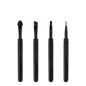 Lot de 4 mini-pinceaux à paupières à manche court, professionnels pour détails, correcteur, sourcils et estompage – Ensemble de pinceaux cosmétiques - Product Image 1