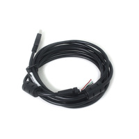Cableado USB AM de 2 Núcleos Negro de Longitud Personalizada, Conector USB-A Macho con Cable de Terminal Desnudo SR a 5 Pines para Control Industrial