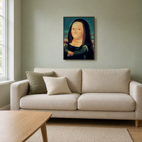 Parodie hilarante de la Mona Lisa, peinture abstraite, art mural, portrait amusant, impression sur toile, impression numérique, imperméable, respectueux de l'environnement