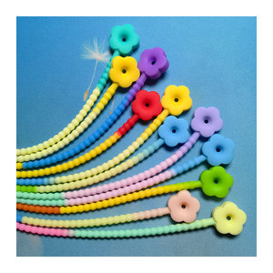 Bandes de reliure autobloquantes dégradées en caoutchouc Silicone Tie Star Flower Colorful Bandage Rope DIY Keychain Pendant Bundle Tool - Product Image 2