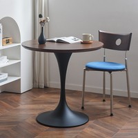 Table à manger ronde Tulip, plateau en MDF, base en alliage d'acier, table basse moderne, salon, petit appartement, bureau, style nordique, 4 places