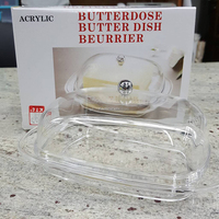 Plat à beurre et à fromage unique en acrylique transparent, récipient en verre
