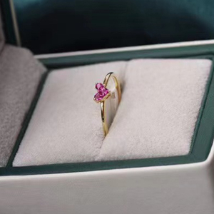 Bán Buôn 18K Vàng Trang Sức Tình Yêu Tim <span class=keywords><strong>Ruby</strong></span> Nhẫn Thiết Kế Cho Cô Gái Ladies - Product Image 2