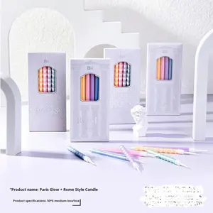 Décoration de gâteau d'anniversaire de style romain romantique <span class=keywords><strong>Paris</strong></span>, nouvelle couleur de bonbons en cire nacrée, fabriquée à la main en cire de paraffine, 50 ml - Product Image 1