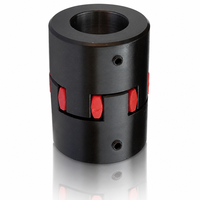 Accouplement en élastomère de qualité supérieure avec insert en TPU rouge, coupleur d'arbre en aluminium anodisé noir pour machine industrielle CNC