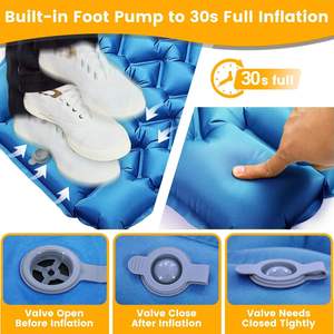 Outdoor <b>Waterproof</b> Thick Sleeping <b>Pad</b> With Pillow Ultralight Inflatable Tent Mattress Bed Foot Pump Camping Hiking Traveling Com - Product Image 3