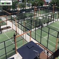 Cancha de Tenis Exterior Resistente al Viento Diseñada en Fábrica con Vista Panorámica Azul Personalizada, Padre Court