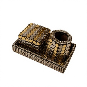 Quemador de incienso de madera hecho a mano con diseño de monedas, soporte aromático para uso en todas las estaciones, quemador de Bakhoor, decoración para Ramadán y Eid. - Product Image 1