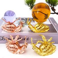 Support de boule de cristal en métal 3D en forme d'escargot, décoration de table, souvenir, cadeau, support pour sphère de cristal