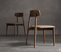 B5125 Amérique du Nord Simple Moderne Noir Noyer Couleur Dossier Rembourrage Salle À Manger Chaise