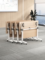 Muebles de Oficina Modernos, Mesa de Entrenamiento Portátil de Hierro, Escritorio Plegable Convertible para Computadora, para Uso en Empresas y Escuelas, Hhsc Px