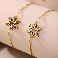 Mode Bijoux De Noël En Acier Inoxydable Zircon Flocon De Neige Pendentif Boucles D'oreilles Bracelet Collier Ensemble De Bijoux