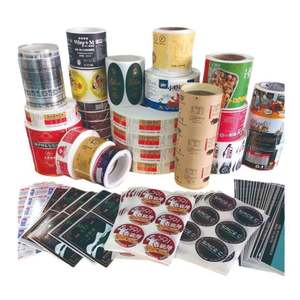 Étiquettes d'emballage personnalisées imprimées, autocollantes, gaufrées, en PET brillant, imperméables, en vinyle holographique, personnalisables - Product Image 1