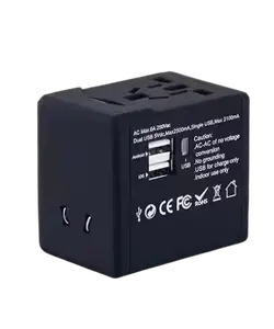 EU USA UK AUS plugs all in one with 2 USB universal travel adapter plug international travel adapter universal