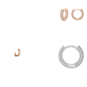European Fashion S925 Sterling <b>Silver</b> Gold Plated Vintage Full Rhinestone Inlaid <b>Hoop</b> Earrings Chunky Geometric for Women Gift - Product Image 1