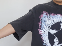 Vente en gros de t-shirt délavé à l'acide pour hommes, logo à motif personnalisé, t-shirt vintage en coton délavé lourd pour hommes