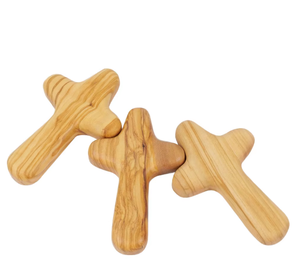 Mini-croix en <span class=keywords><strong>bois</strong></span> gravée au laser personnalisée, ornement de <span class=keywords><strong>prêtre</strong></span> religieux vintage, poche de bénédiction pour enfants, accessoire croix confortable - Product Image 3