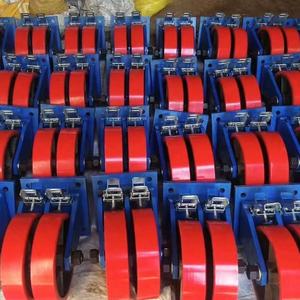 8 Zoll Doppel rad Eisenkern pu Polyurethan drehbares Lenkrad schwere 3 Tonnen - Product Image 3