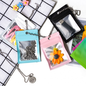 12x18cm đồng bằng màu đen trắng Hồng Xanh Gradient màu thực phẩm cấp có thể khóa lại túi khóa có cửa sổ - Product Image 3