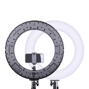 Anneau lumineux professionnel de 18 pouces avec réglage progressif, idéal pour la photo et la vidéo, avec support de lumière LED - Product Image 1