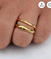 Nouveau sans ternissure étanche minimaliste empilable 18K PVD mode plaqué or en acier inoxydable éternité femmes anneaux bijoux