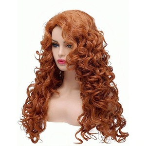 Peluca de cosplay exótica de la princesa Mérida de <span class=keywords><strong>Brave</strong></span> Legend para Halloween, con cabello rizado de seda resistente a altas temperaturas y construcción hecha a máquina - Product Image 4