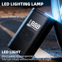 L6004 Nouveau compresseur d'air portable pour voiture 12V ABS avec manomètre numérique, moniteur de pression des pneus, lumière d'urgence automatique 3600mAh