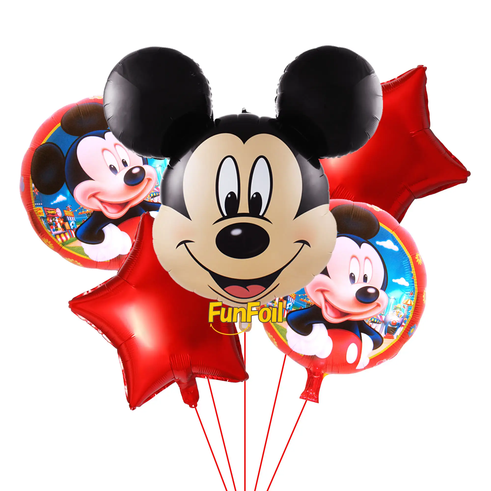 3D Mouse Globos Set Helium/Air Cartoon Balloons Kids Birthday Party Decorations Minnie Mickey Mouse Head Foil Balloons