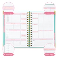Planificateur d'objectifs personnalisé, journal de bien-être, agenda spiralé non daté, suivi mensuel, hebdomadaire, quotidien, carnet de soins personnels