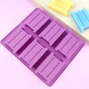 Produit tendance Moules à savon en silicone Outil de bricolage Bac à glaçons en chocolat Savon artisanal <span class=keywords><strong>fait</strong></span> <span class=keywords><strong>maison</strong></span> Moule à savon rectangulaire 6 cavités - Product Image 3
