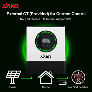 Système solaire hybride Sunpolo-GN 11 kW à onde sinusoïdale pure avec double MPPT, compatible on/off grid, 48 V et double sortie AC - Product Image 1