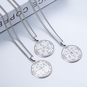 Collier pour homme en acier inoxydable tendance hip-hop rétro é<span class=keywords><strong>l</strong></span>égant, collier à sept anges, pendentif de mode, collier à sept anges - Product Image 1