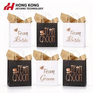 Wedding Theme <b>Party</b> <b>Favour</b> Treats Gift Paper <b>Bags</b> With Handle Goodie Gift Kraft Brown Rustic Paper <b>Bag</b> for Team Bride and Groom - Product Image 1