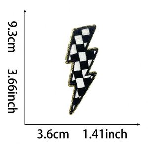 Nouvelle broderie thermocollante en chenille à carreaux, colorée et à bords pailletés, pour la décoration de chapeaux et de sweats à capuche - Product Image 4