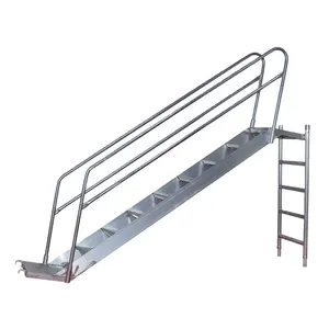China Wholesale Warehouse Use Aluminum Steps Stairs Mobile Platform with Railing