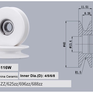 40*12mm All-ceramic Guide Wheels for Wire Drawing <b>Belt</b> Type ISO9001 Certified OEM Excellent Wear Resistance Long <b>Working</b> Life - Product Image 6